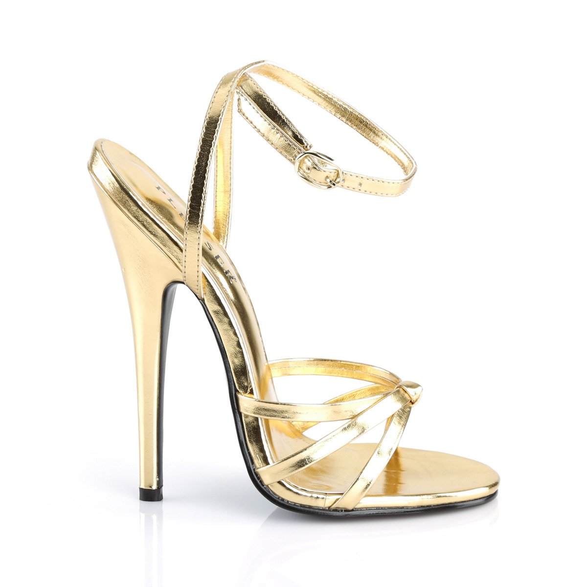 Devious Domina-108 GMPU - Gold High-Heel Single Sole Sandals