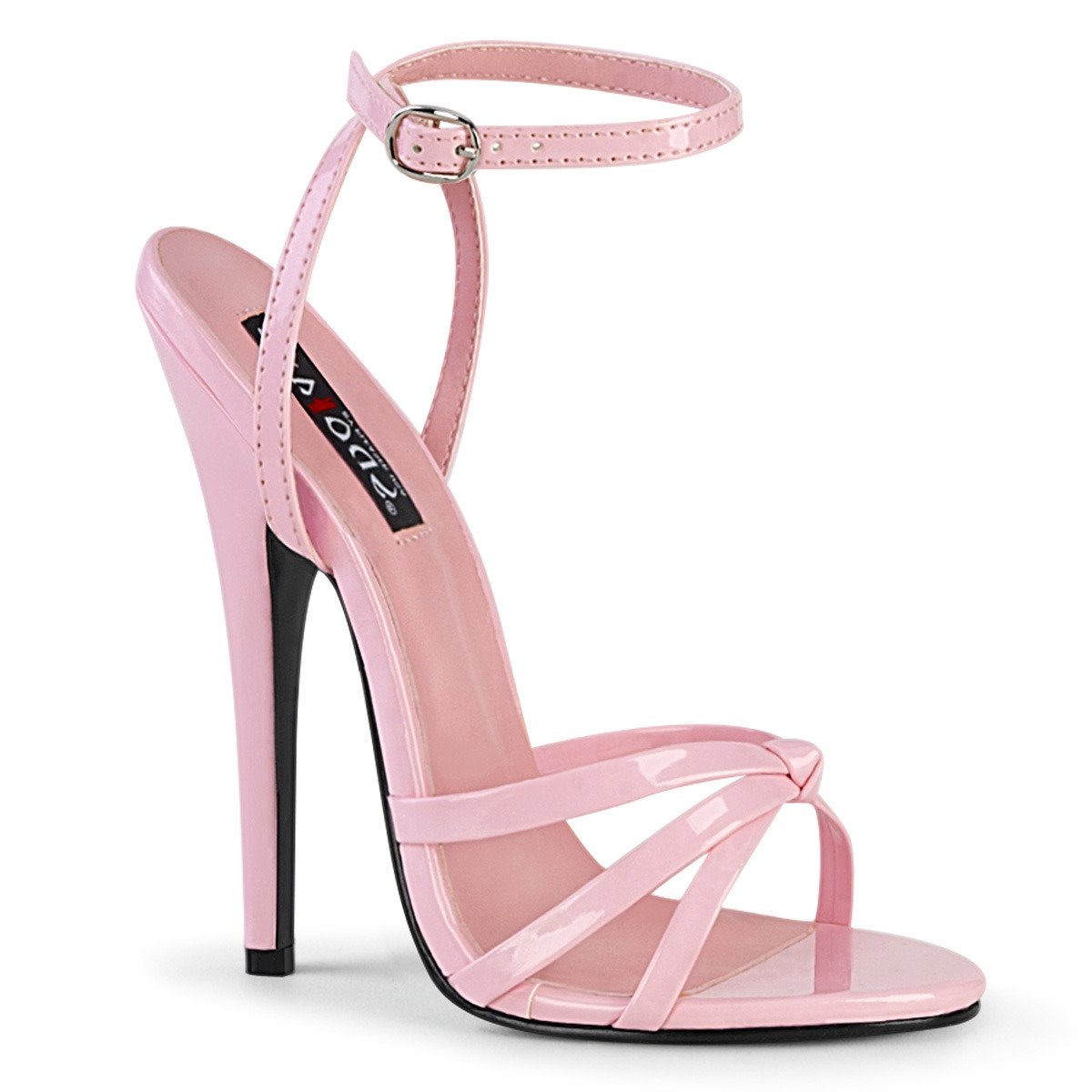 Devious Domina-108 BP - Shiny Pink High-Heel Single Sole Sandals