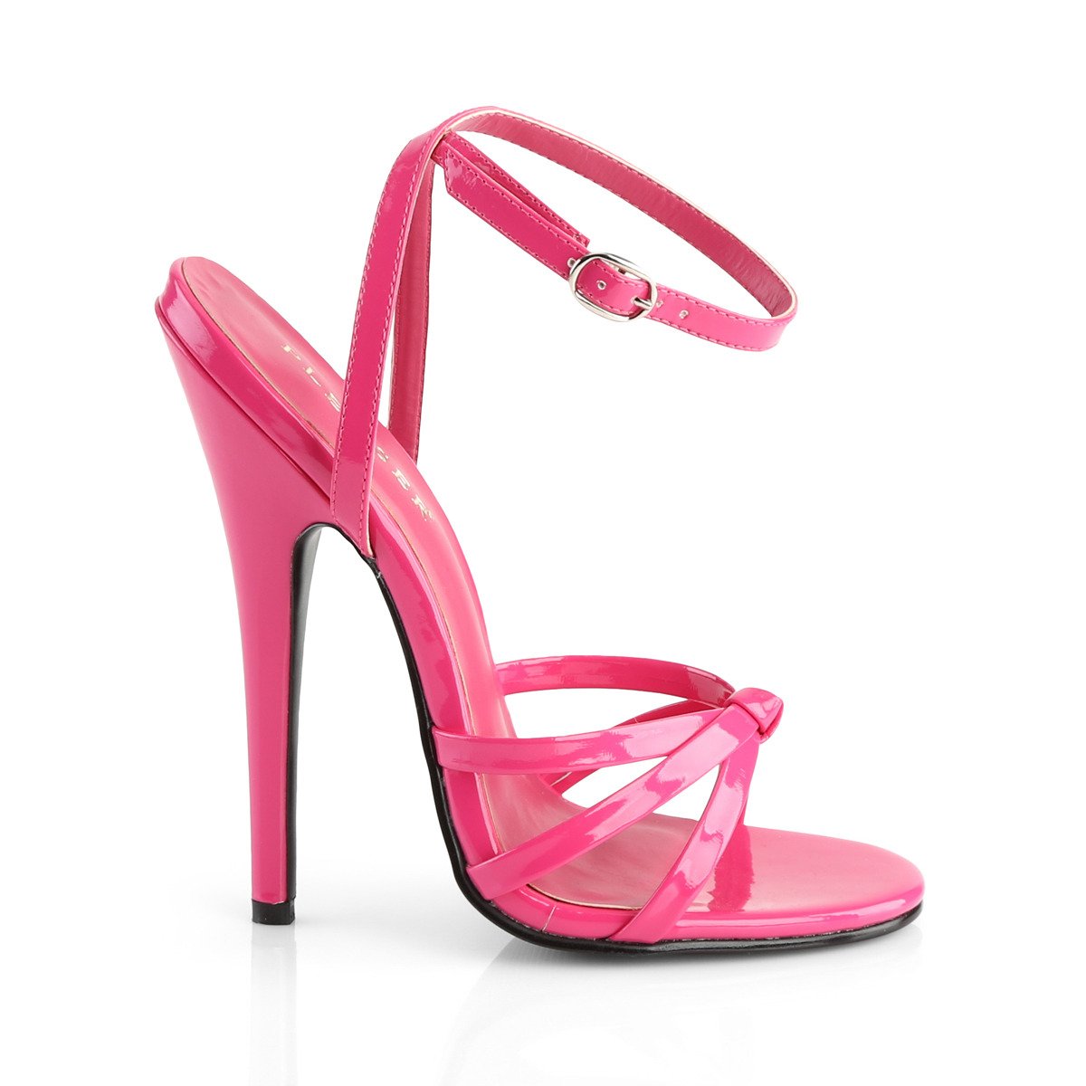 Devious Domina-108 HP - Shiny Pink High-Heel Single Sole Sandals