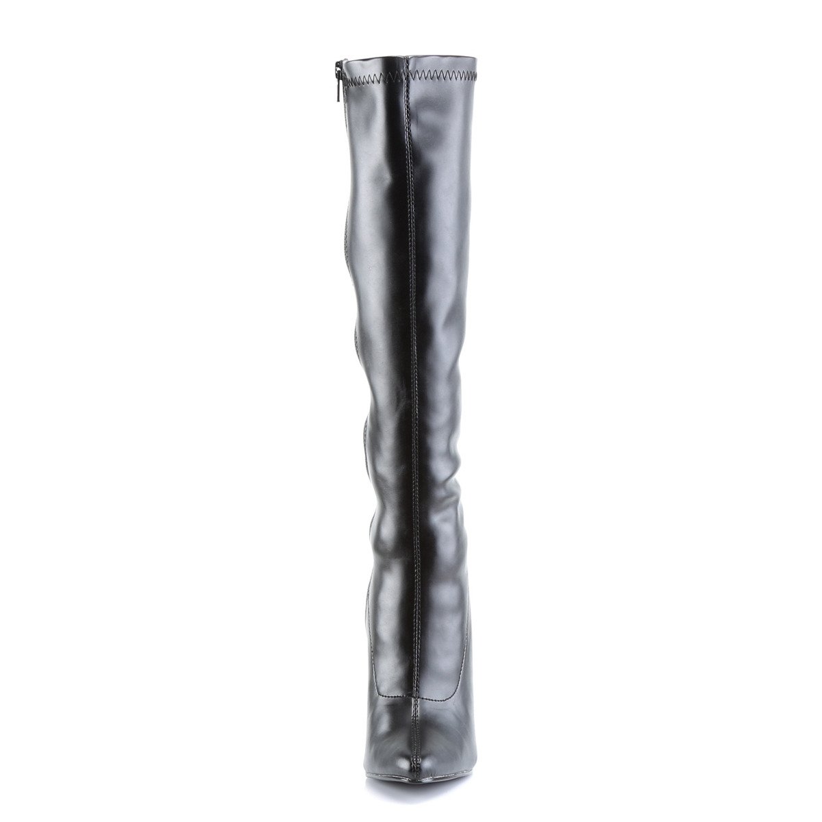 Devious Domina-2000 B/PU - Black High-Heel Knee High Single Sole Boots