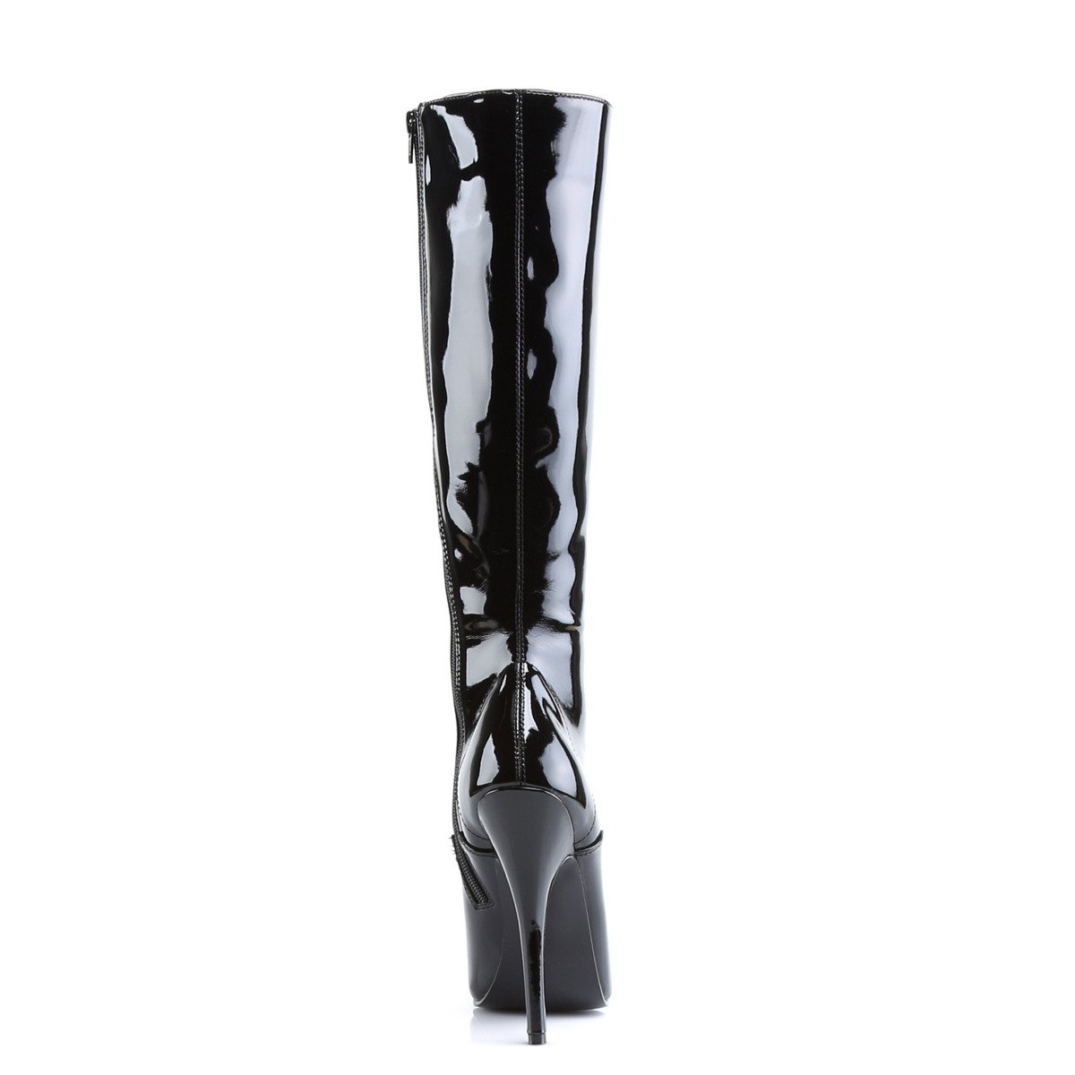Devious Domina-2020 B - Shiny Black High-Heel Knee High Single Sole Boots