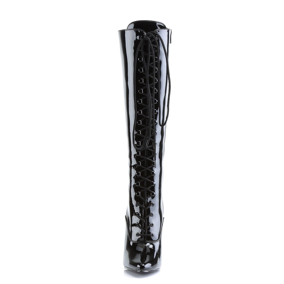Devious Domina-2020 B - Shiny Black High-Heel Knee High Single Sole Boots