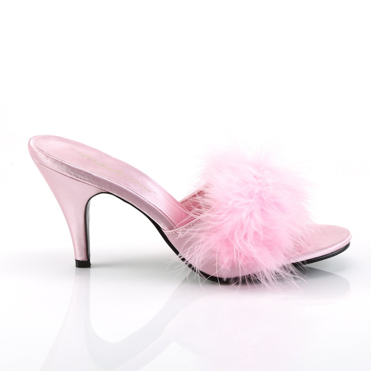 Fabulicious Amour-03 BP/SAT - Pink Heeled Single Sole Slides