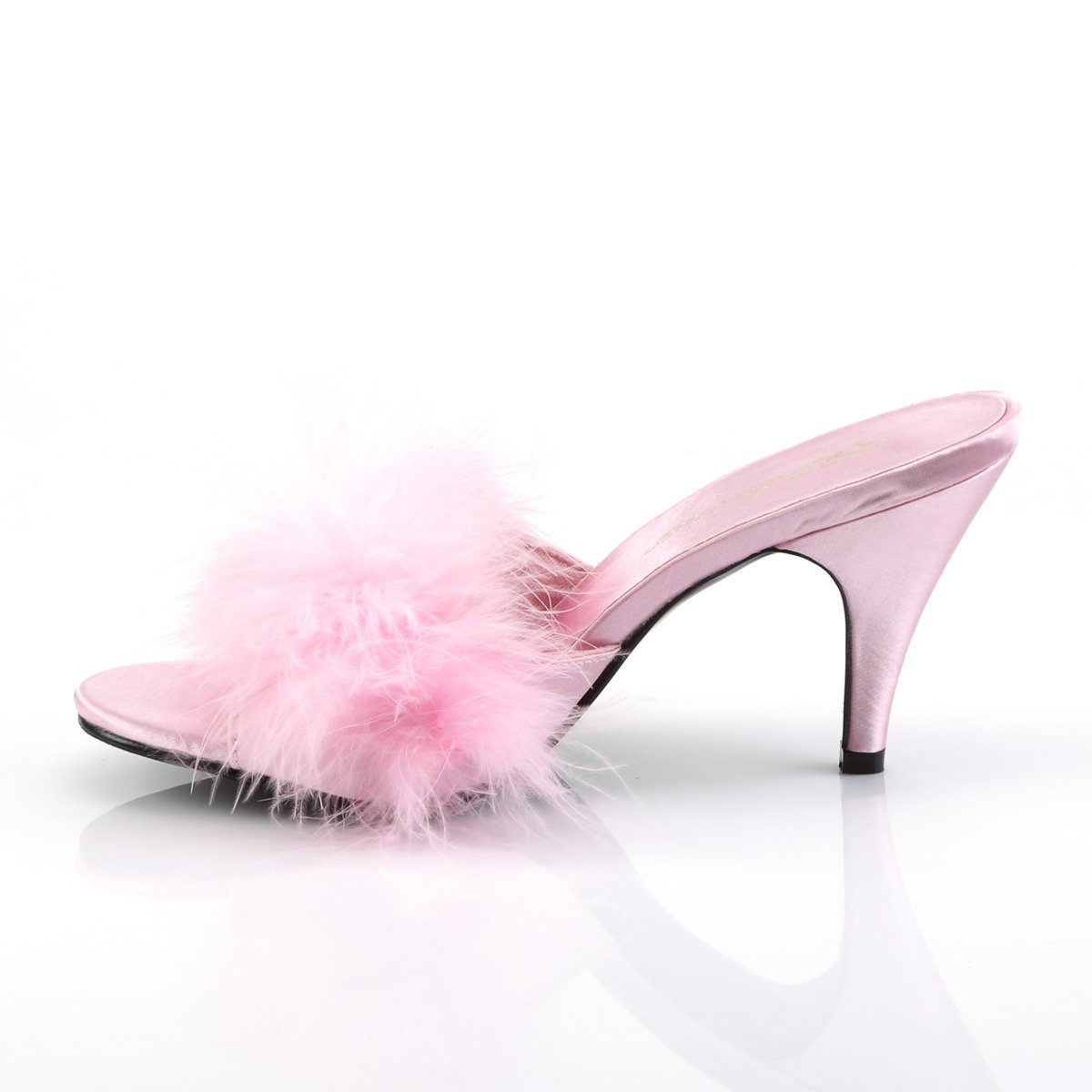 Fabulicious Amour-03 BP/SAT - Pink Heeled Single Sole Slides