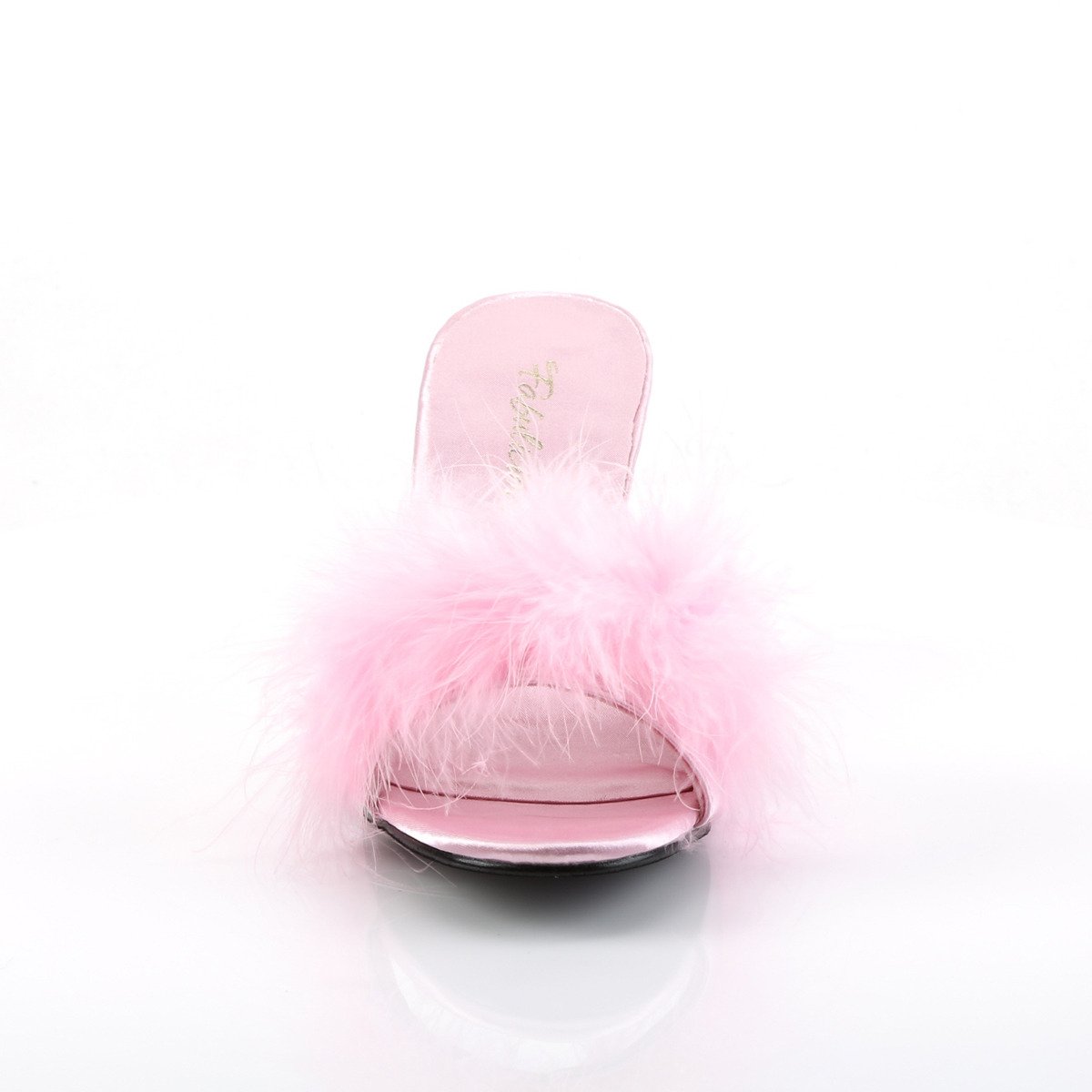 Fabulicious Amour-03 BP/SAT - Pink Heeled Single Sole Slides