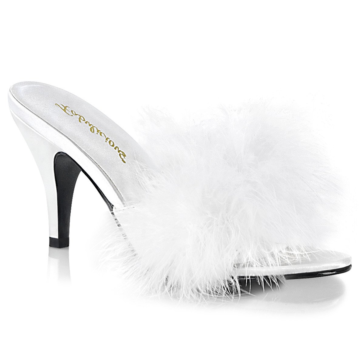 Fabulicious Amour-03 WPU - White Heeled Single Sole Slides