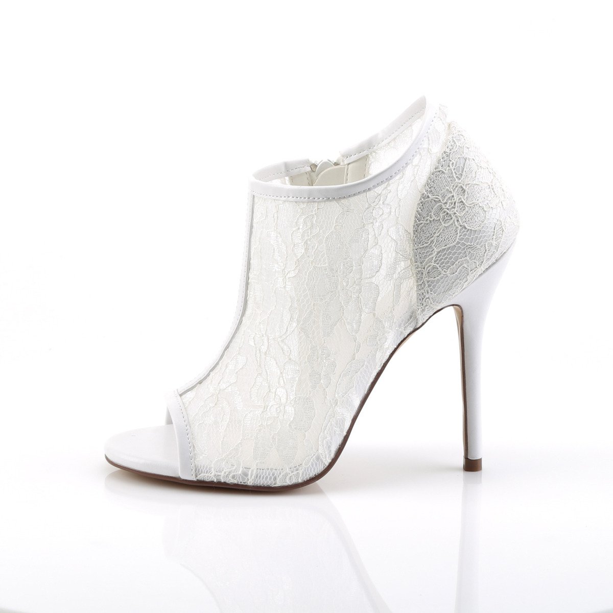 Fabulicious Amuse-56 IVLC-MS - White High-Heel Single Sole Ankle Booties