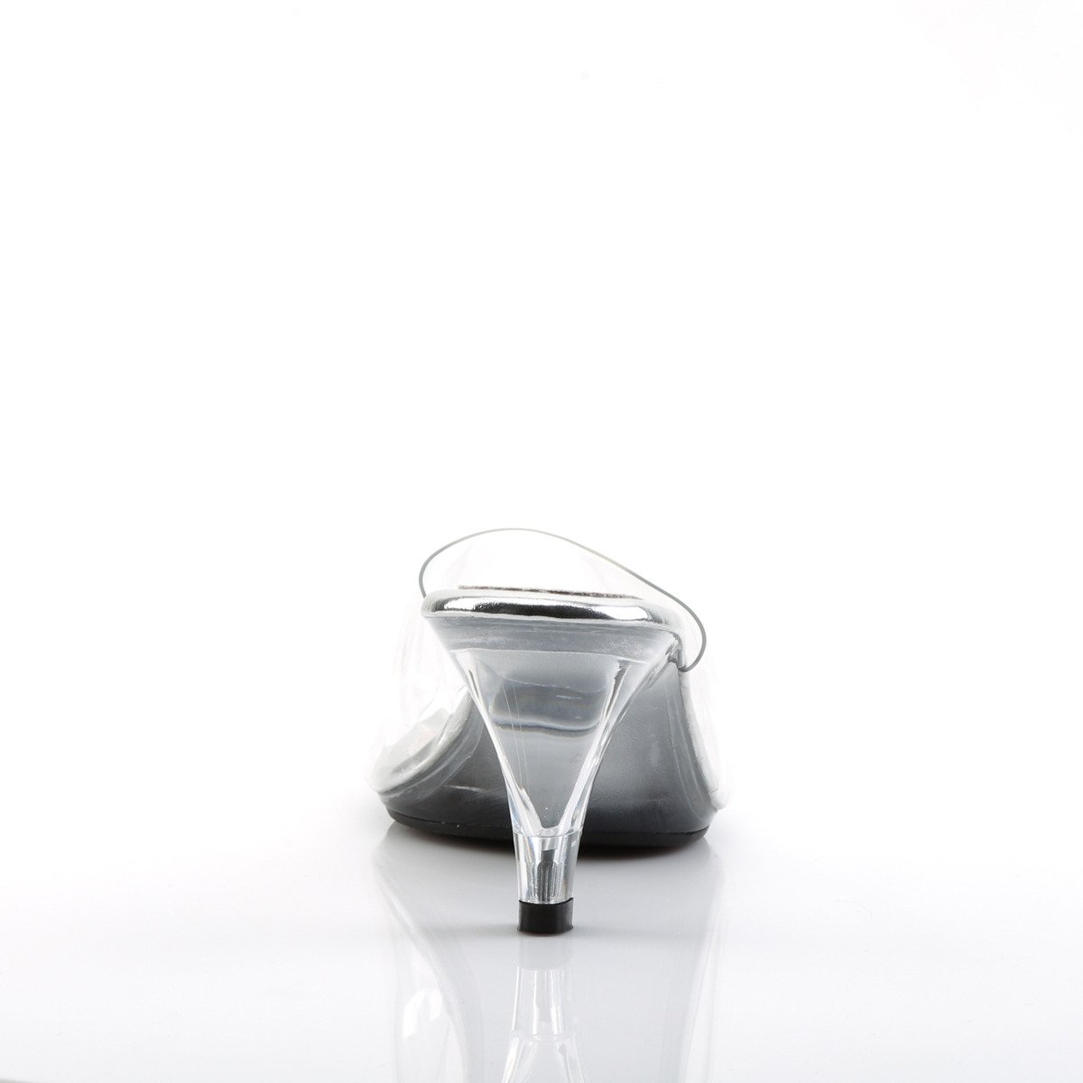Fabulicious Belle-301 C/M - Clear Heeled Single Sole Slides