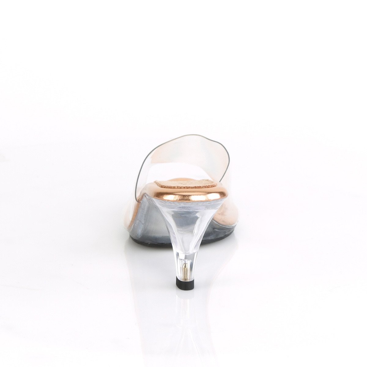 Fabulicious Belle-301 C-ROGLD/C - Clear Platform High-Heel Single Sole Slides