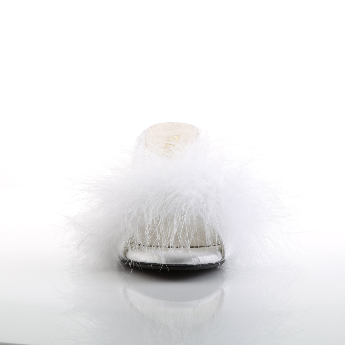 Fabulicious Belle-301F W/SAT - White Heeled Single Sole Slides