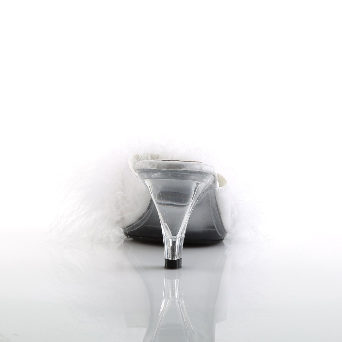 Fabulicious Belle-301F W/SAT - White Heeled Single Sole Slides