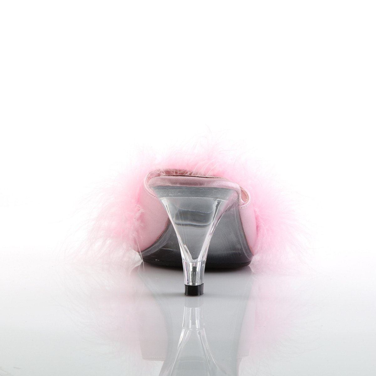 Fabulicious Belle-301F BP/SAT - Pink Heeled Single Sole Slides