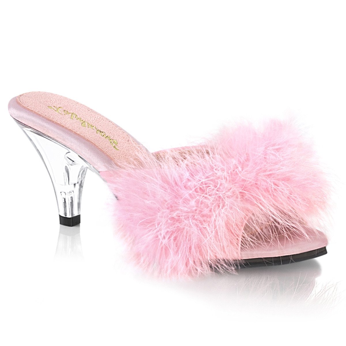 Fabulicious Belle-301F BPPU - Pink Heeled Single Sole Slides