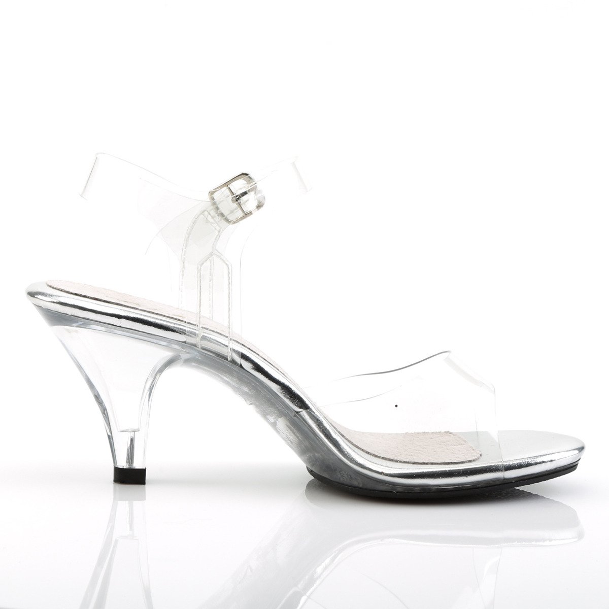 Fabulicious Belle-308 C/M - Clear Heeled Single Sole Sandals