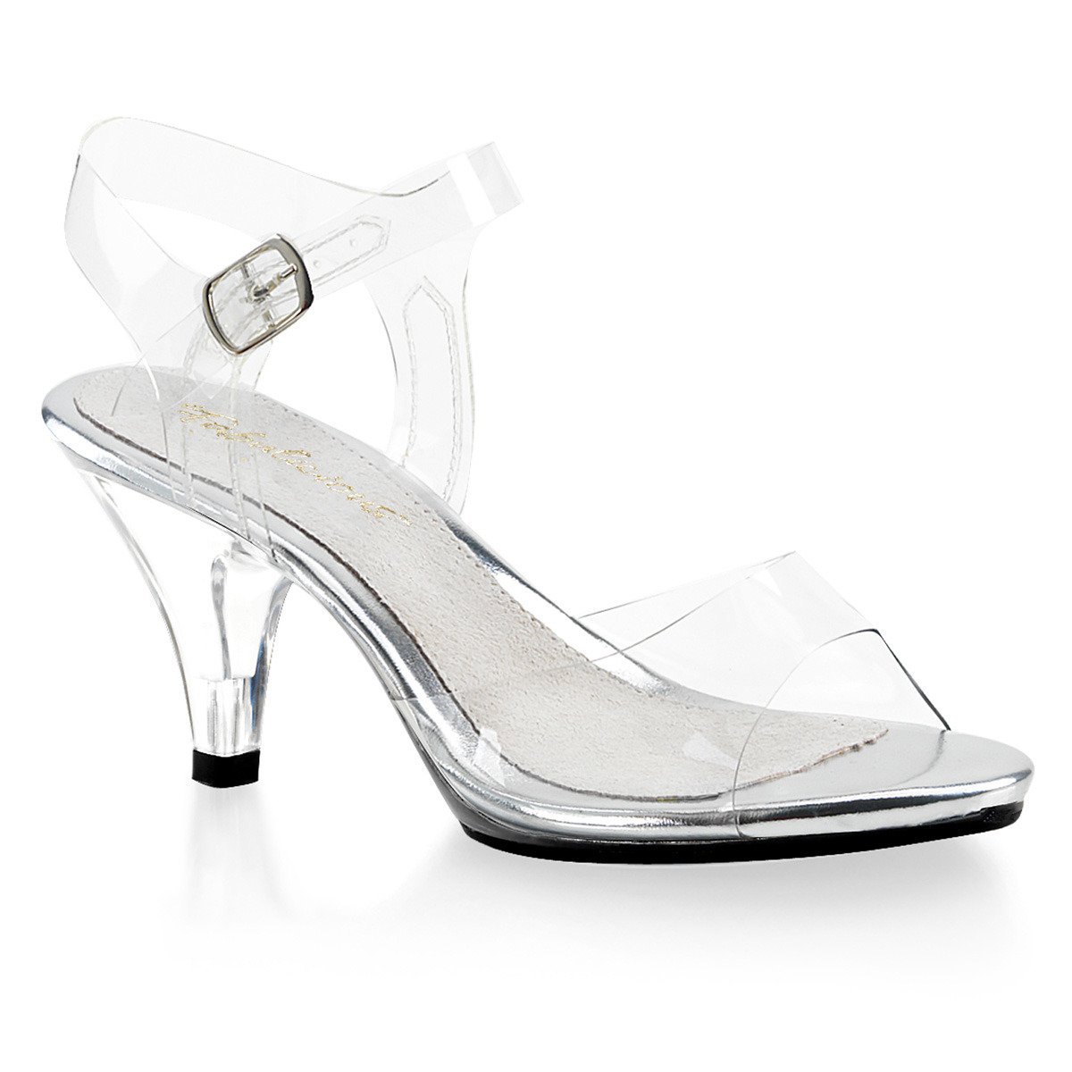 Fabulicious Belle-308 C/M - Clear Heeled Single Sole Sandals