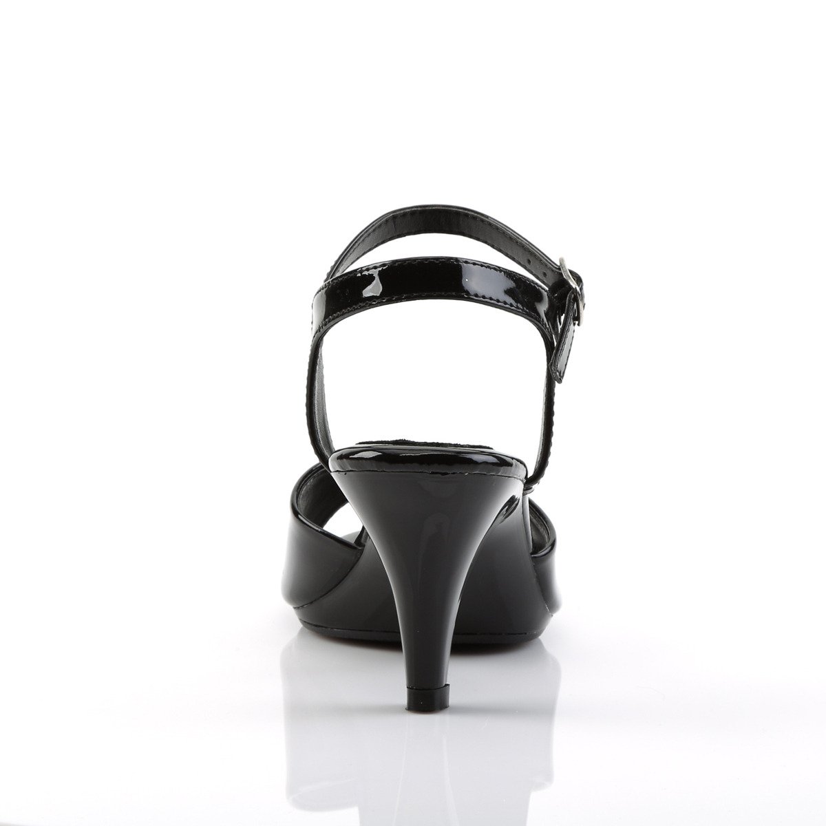 Fabulicious Belle-309 B/M - Shiny Black Heeled Single Sole Sandals