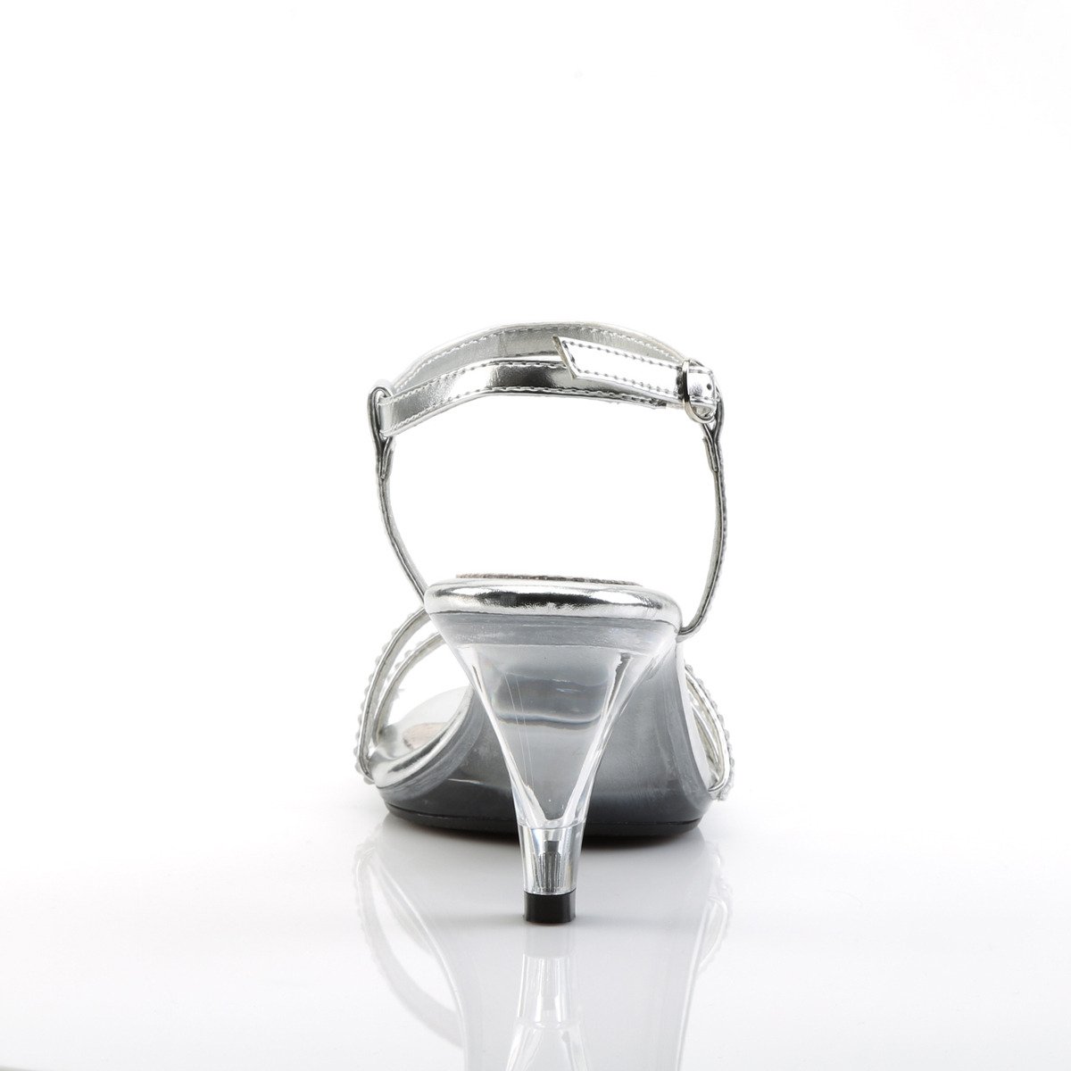 Fabulicious Belle-316 S/RS - Silver Heeled Single Sole Sandals