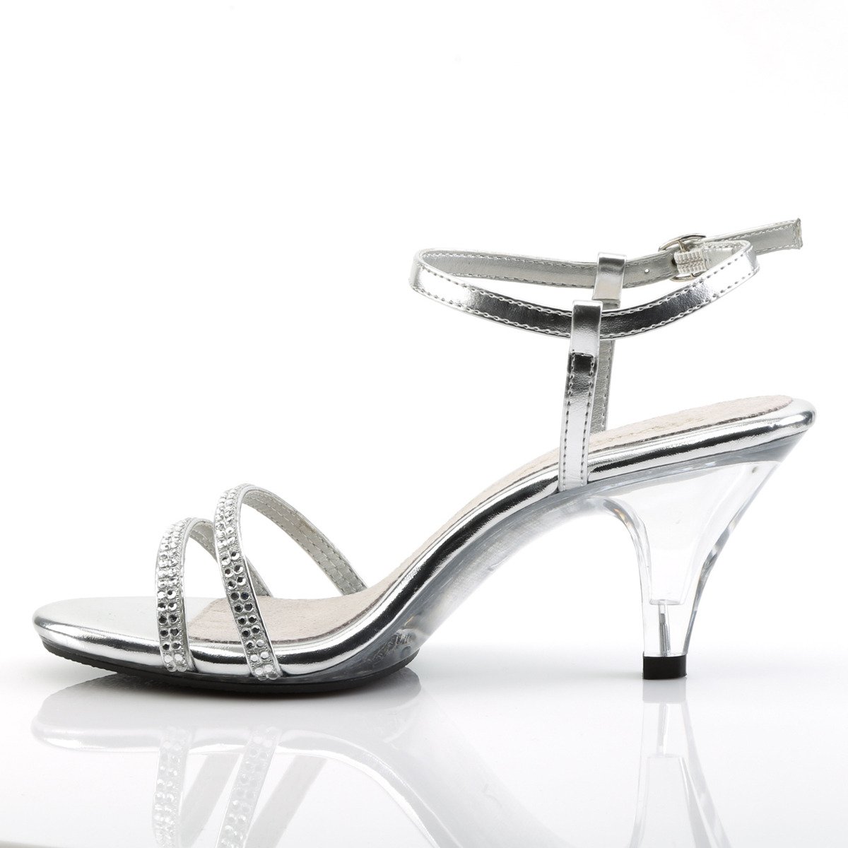 Fabulicious Belle-316 S/RS - Silver Heeled Single Sole Sandals