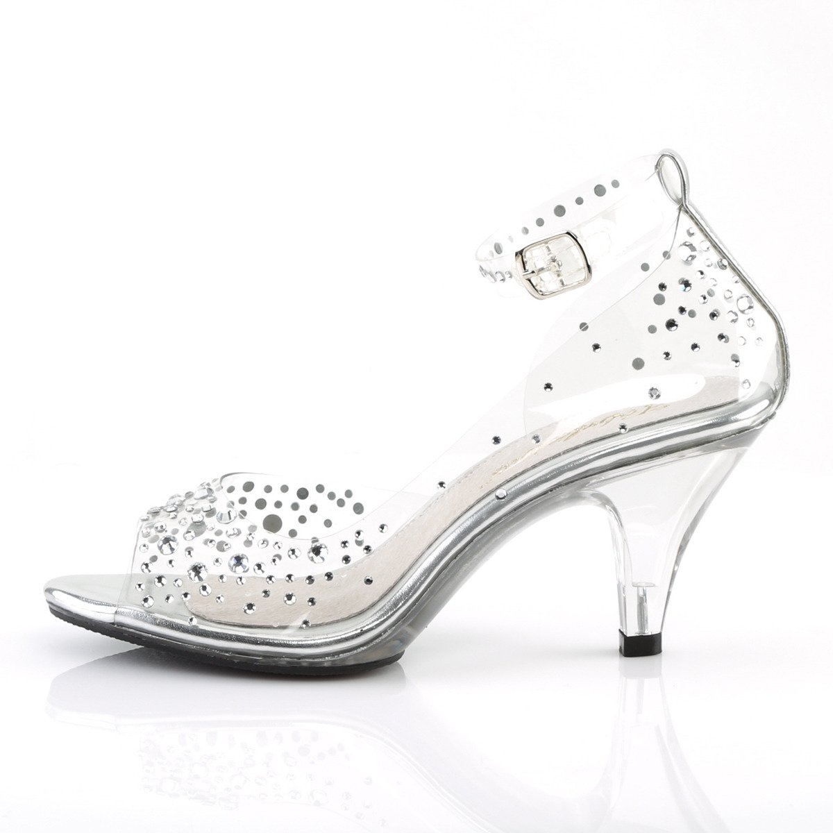 Fabulicious Belle-330RS C/M - Clear Single Sole Pumps With Straps