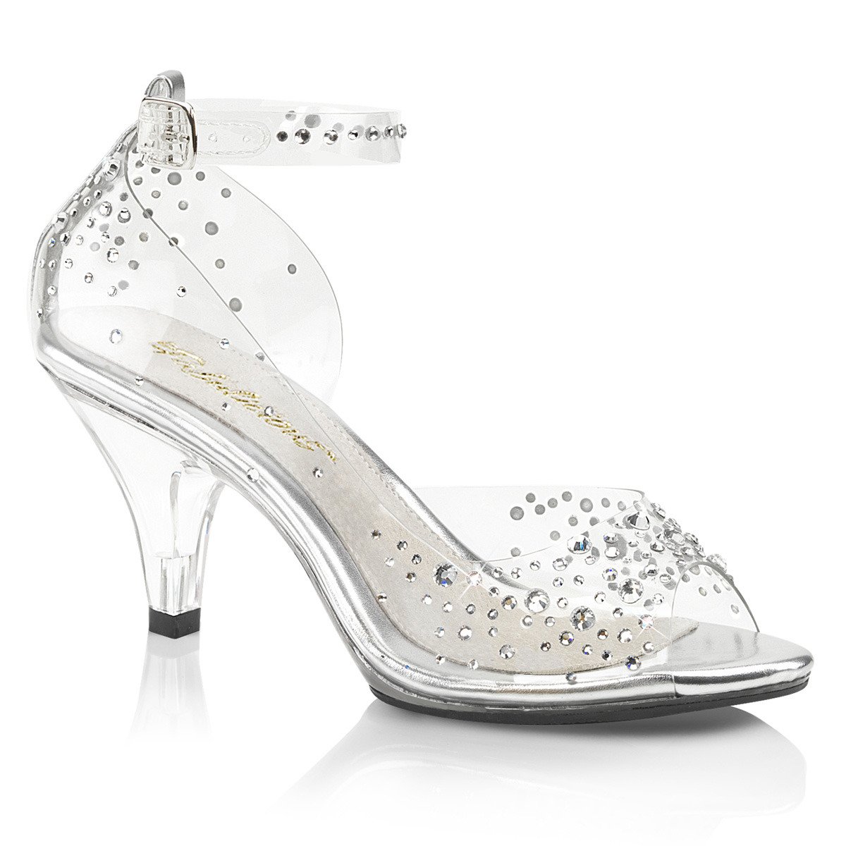 Fabulicious Belle-330RS C/M - Clear Single Sole Pumps With Straps
