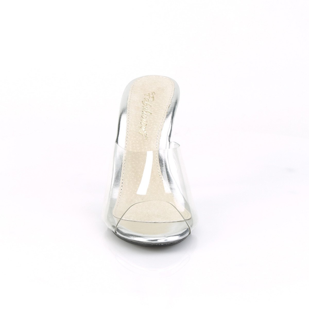 Fabulicious Caress-401 C/M - Clear Heeled Single Sole Slides
