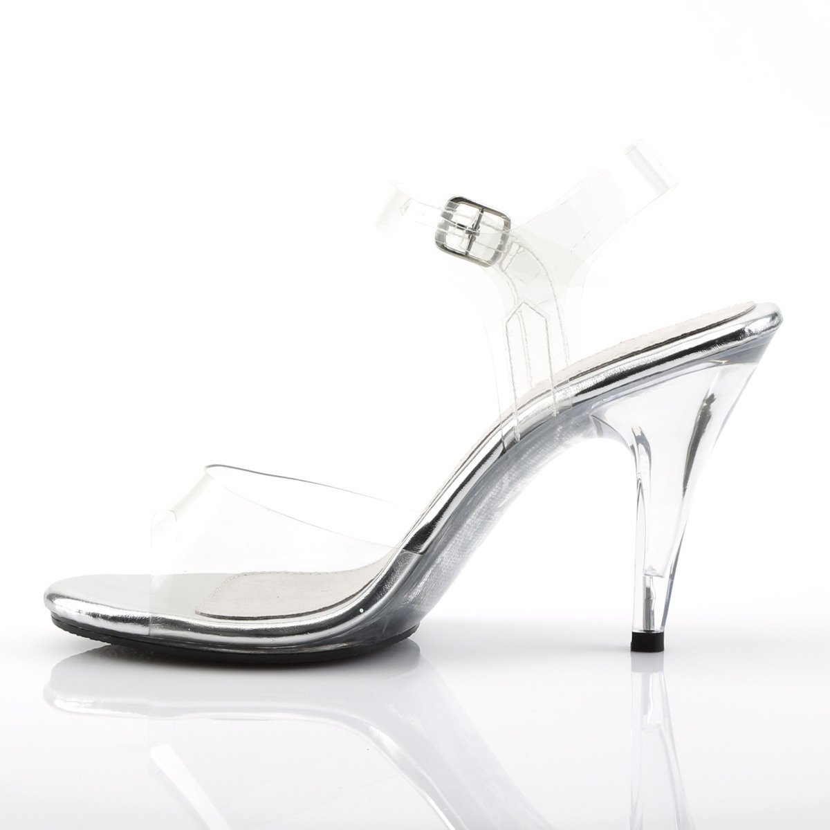 Fabulicious Caress-408 C/M - Clear Heeled Single Sole Sandals