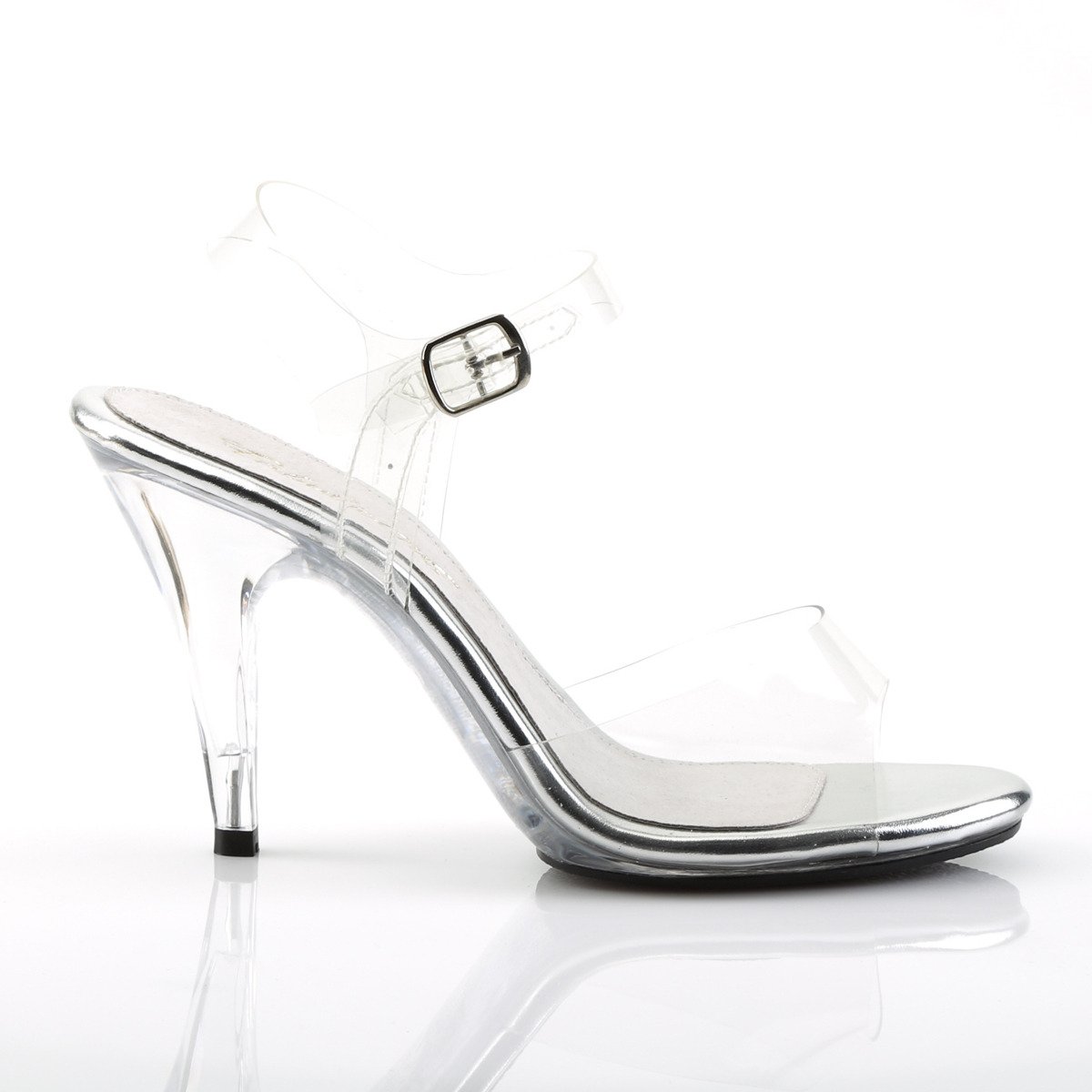 Fabulicious Caress-408 C/M - Clear Heeled Single Sole Sandals