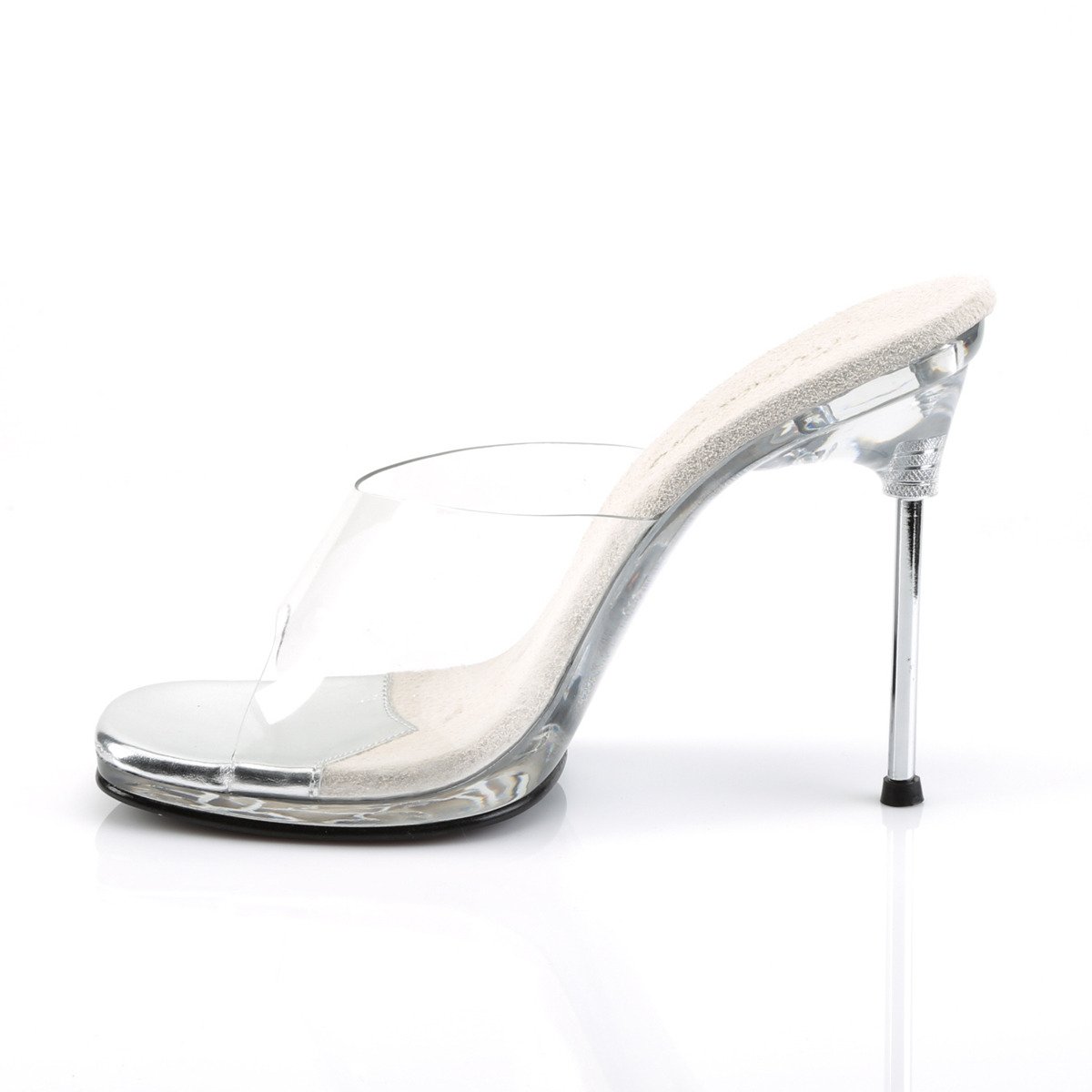 Fabulicious Chic-01 C/M - Clear High-Heel Single Sole Slides
