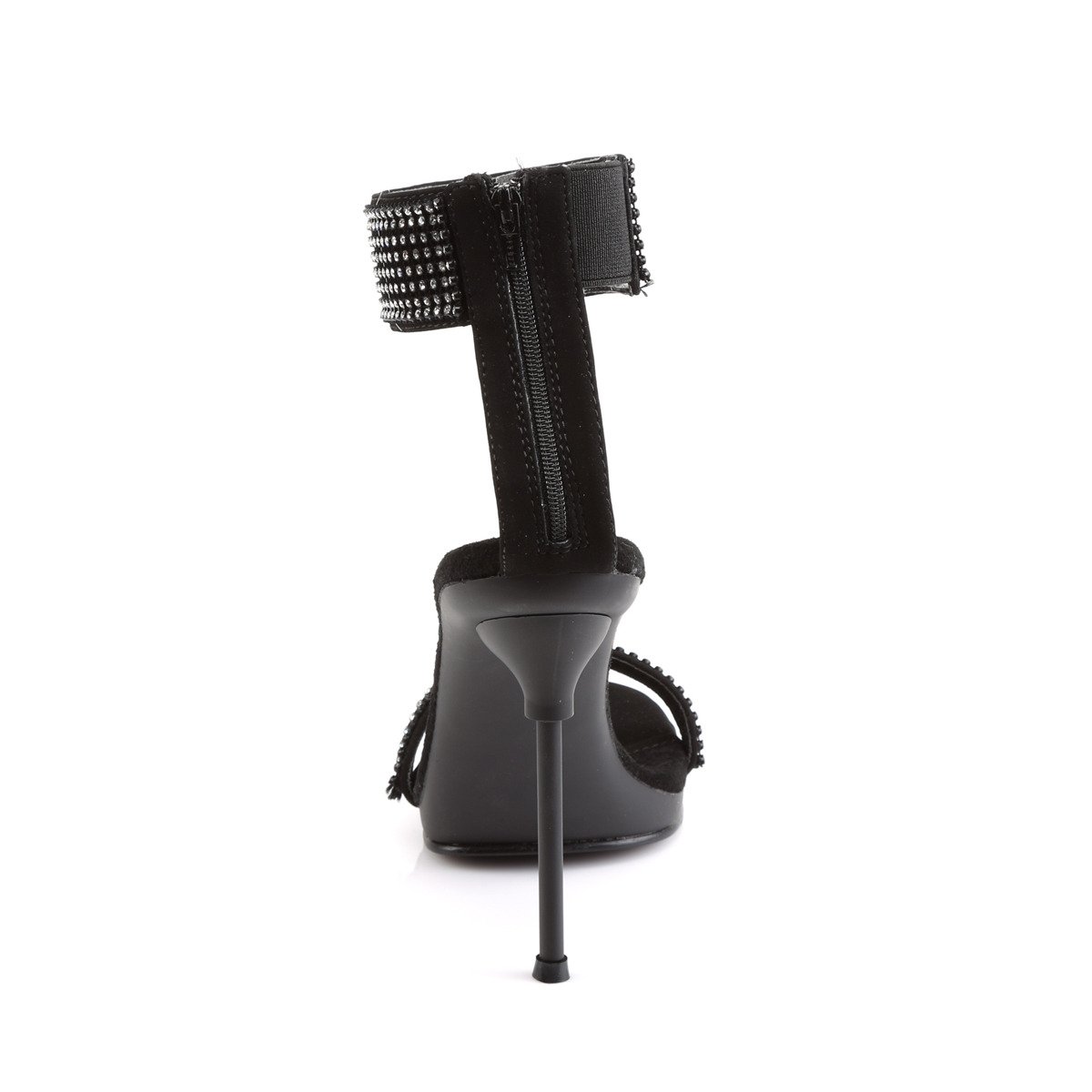 Fabulicious Chic-40 B/NB - Black High-Heel Single Sole Ankle Strap Heels