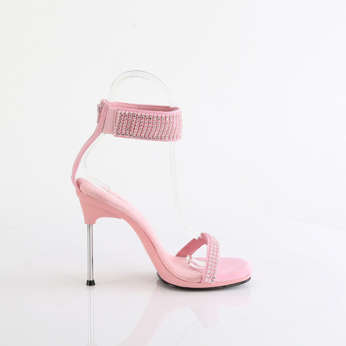 Fabulicious Chic-40 BPPU-RS/M - Pink High-Heel Single Sole Ankle Strap Heels
