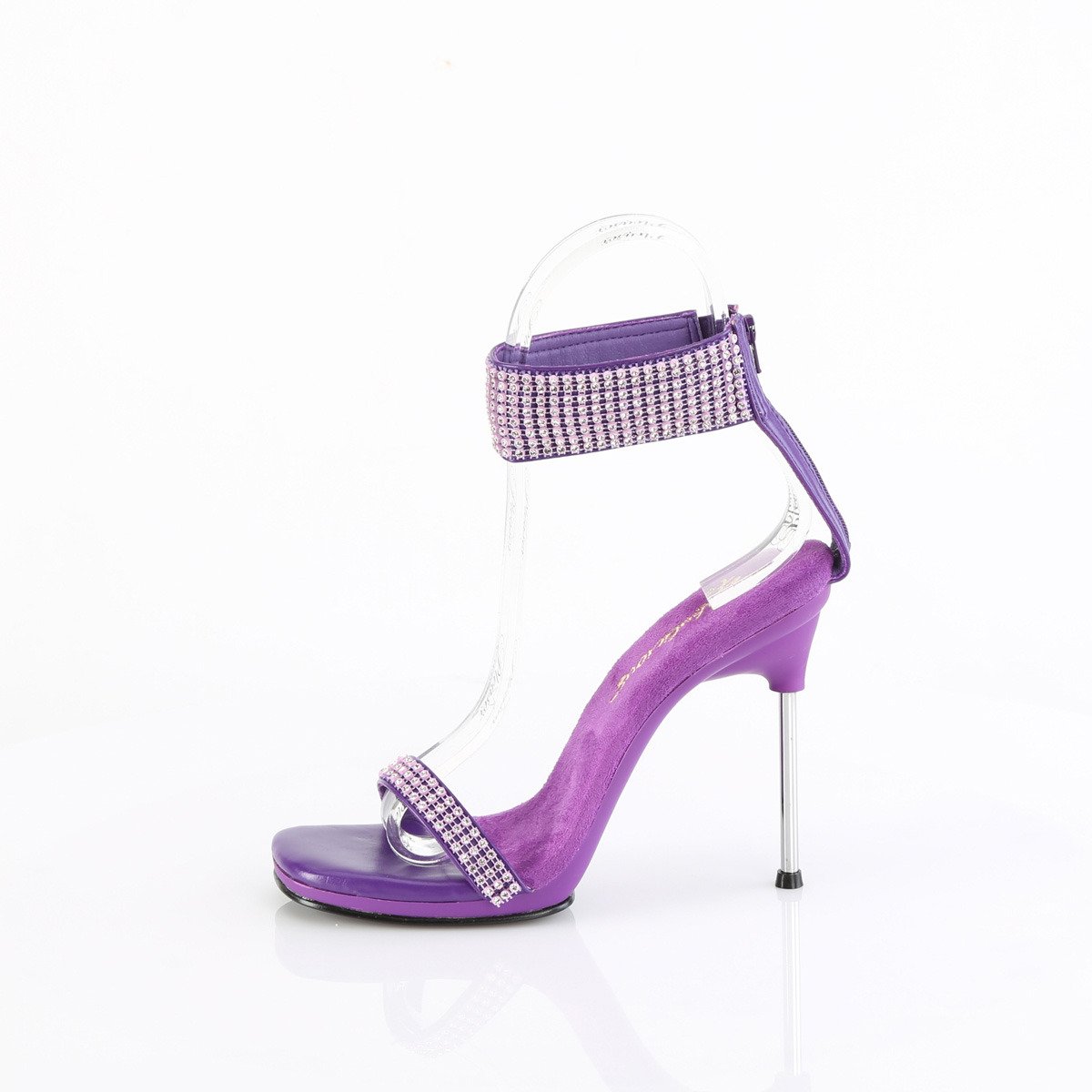 Fabulicious Chic-40 PPPU-RS/M - Violet High-Heel Single Sole Ankle Strap Heels