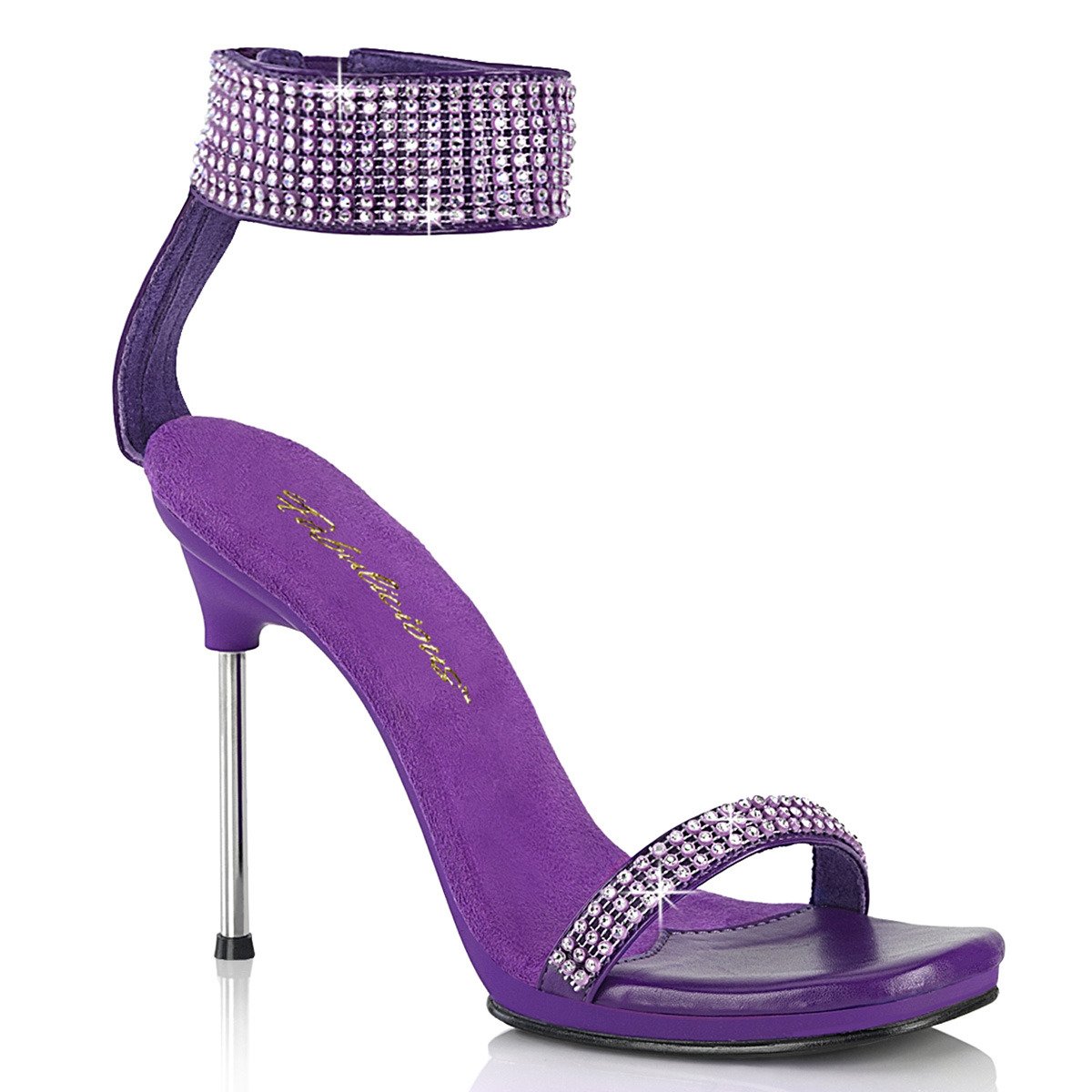 Fabulicious Chic-40 PPPU-RS/M - Violet High-Heel Single Sole Ankle Strap Heels