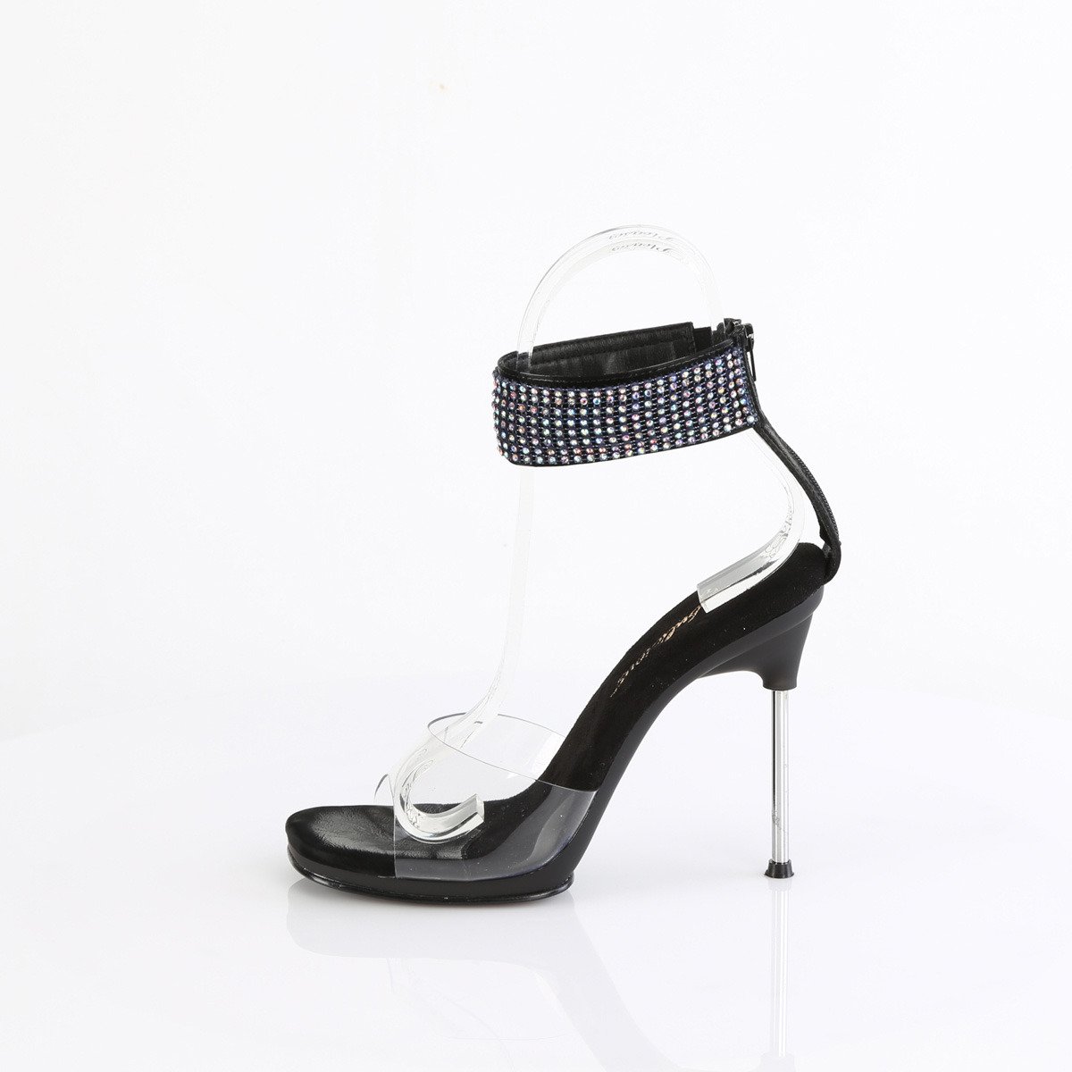 Fabulicious Chic-42 C-BPU-RS/B - Black High-Heel Single Sole Ankle Strap Heels