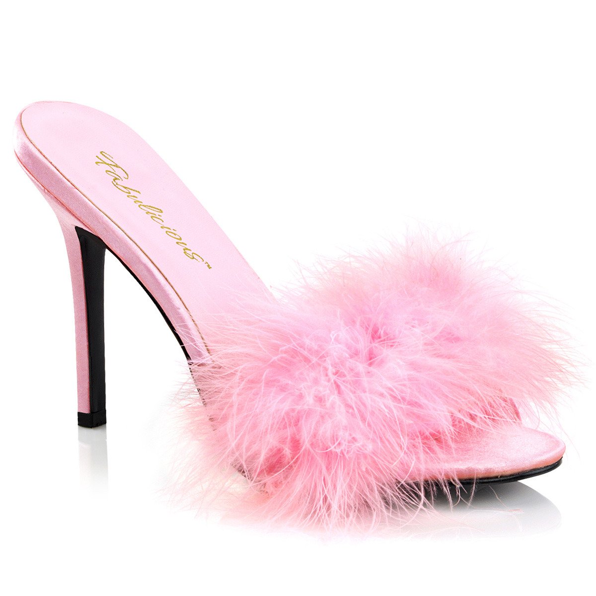 Fabulicious Classique-01F BPPU-F - Pink High-Heel Single Sole Slides