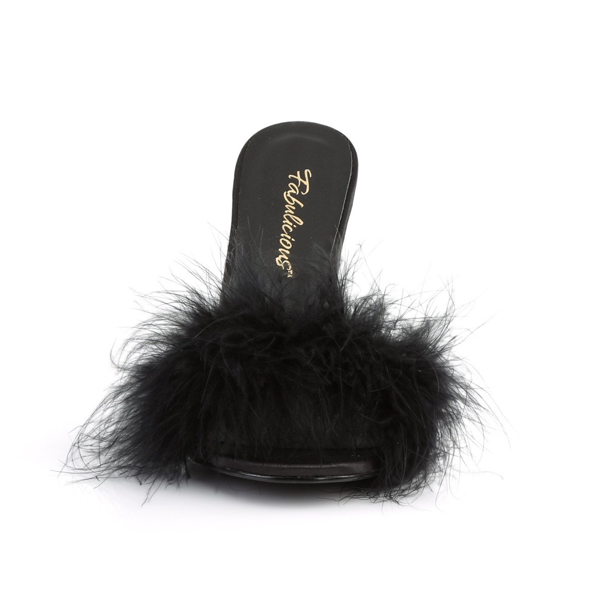 Fabulicious Classique-01F BPU-F - Black High-Heel Single Sole Slides