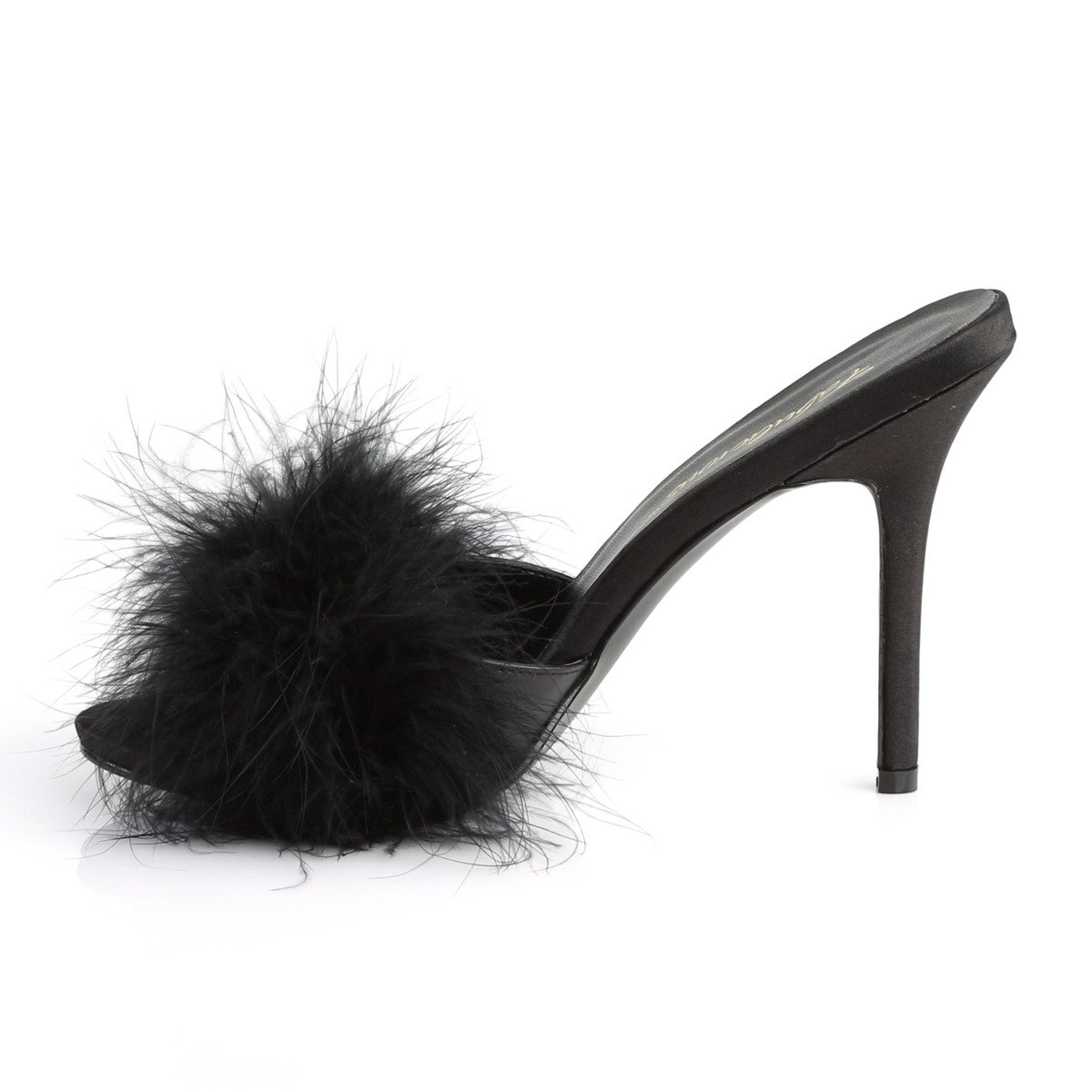 Fabulicious Classique-01F BPU-F - Black High-Heel Single Sole Slides