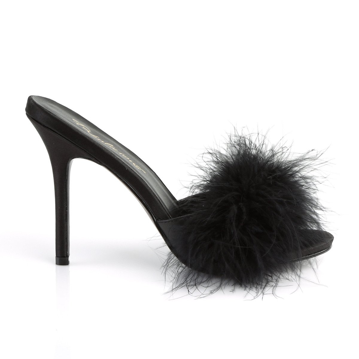 Fabulicious Classique-01F BPU-F - Black High-Heel Single Sole Slides