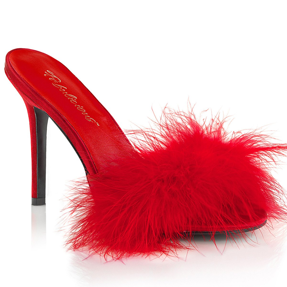 Fabulicious Classique-01F RPU-F - Red High-Heel Single Sole Slides