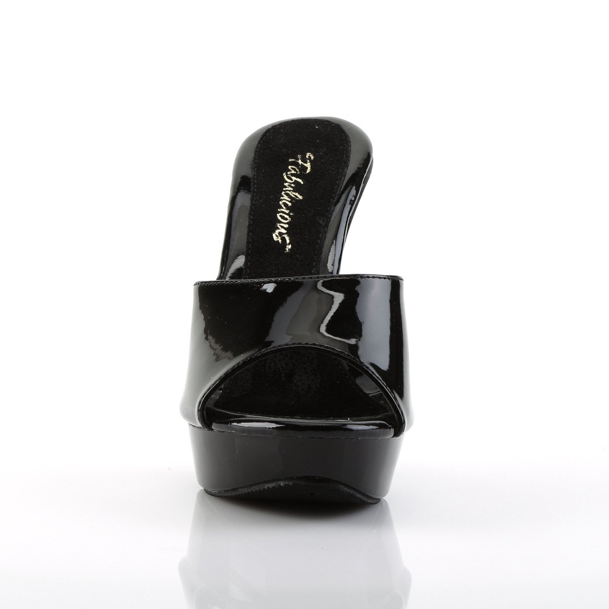 Fabulicious Cocktail-501 B/M - Shiny Black High-Heel Slides