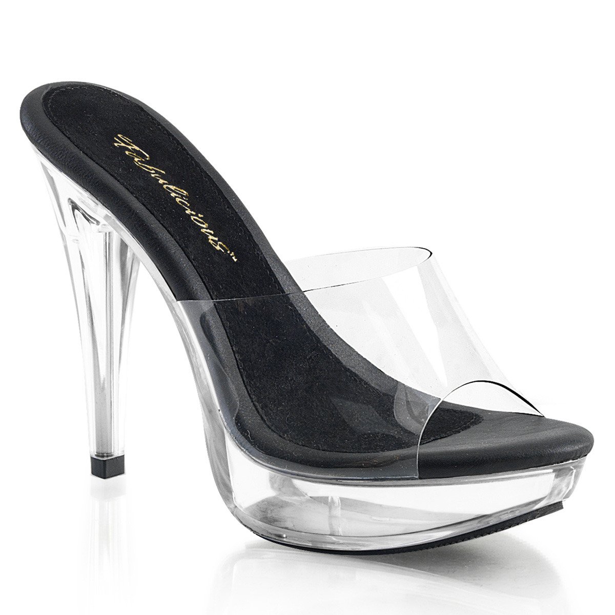 Fabulicious Cocktail-501 CB/C - Clear High-Heel Slides