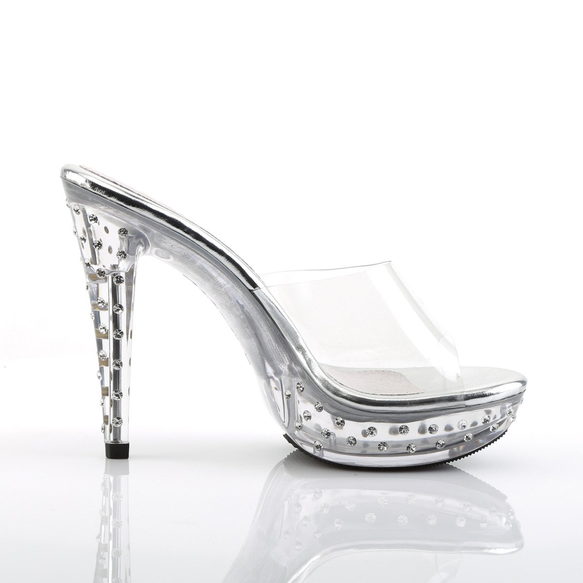 Fabulicious Cocktail-501SDT C/M - Clear High-Heel Slides