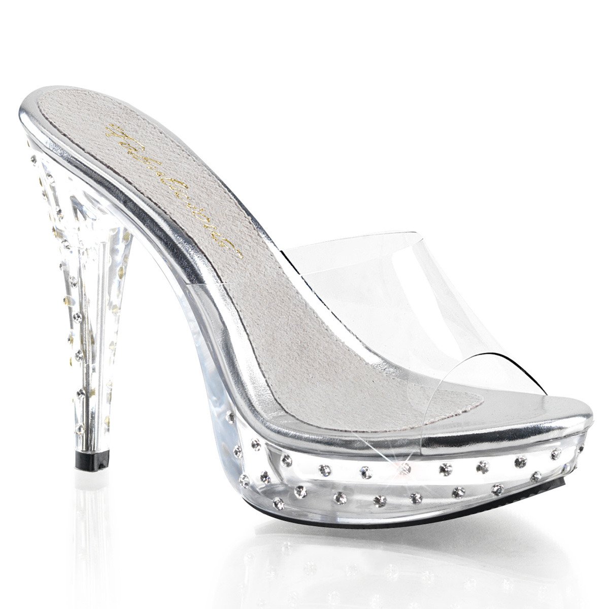 Fabulicious Cocktail-501SDT C/M - Clear High-Heel Slides