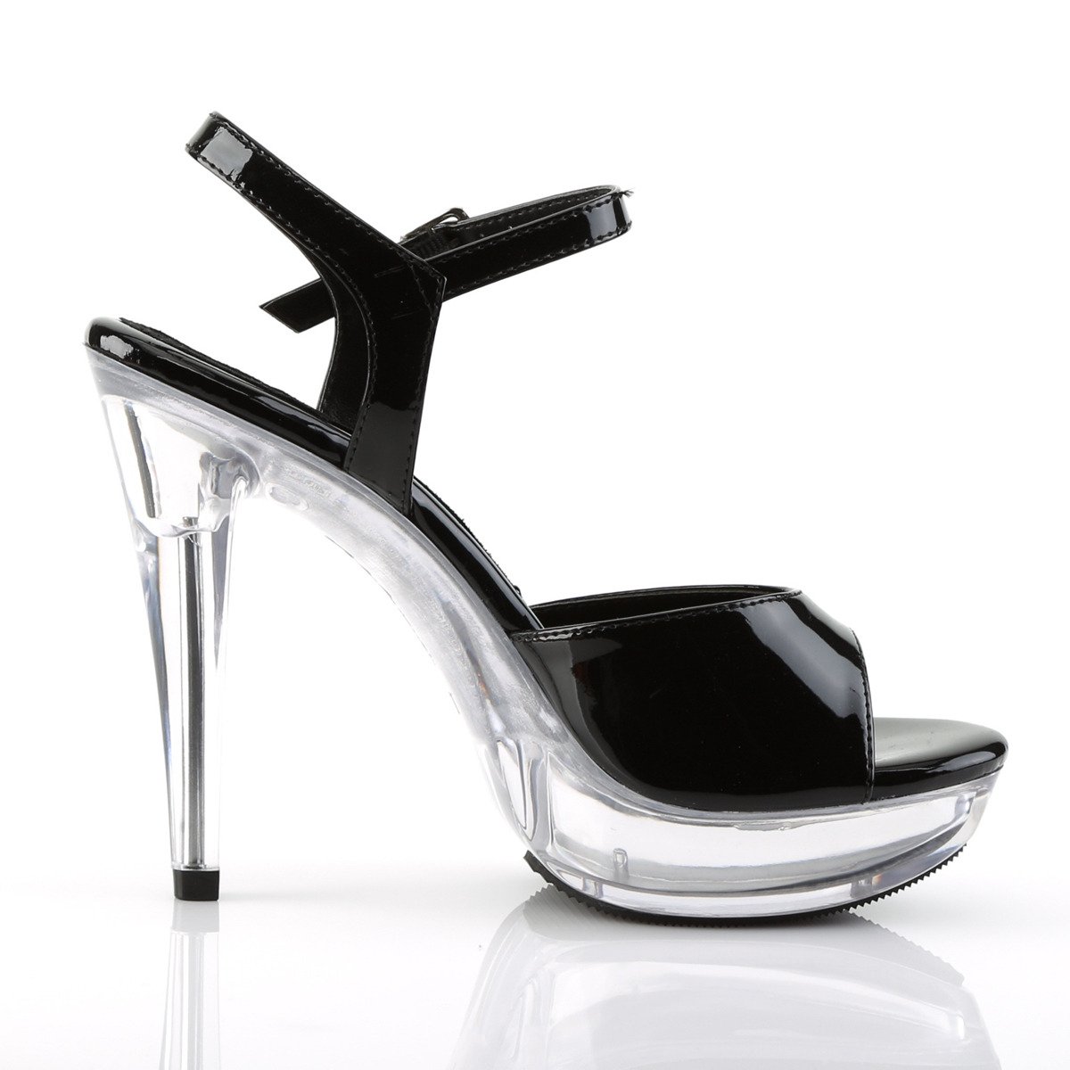 Fabulicious Cocktail-509 B/C - Shiny Black High-Heel Sandals
