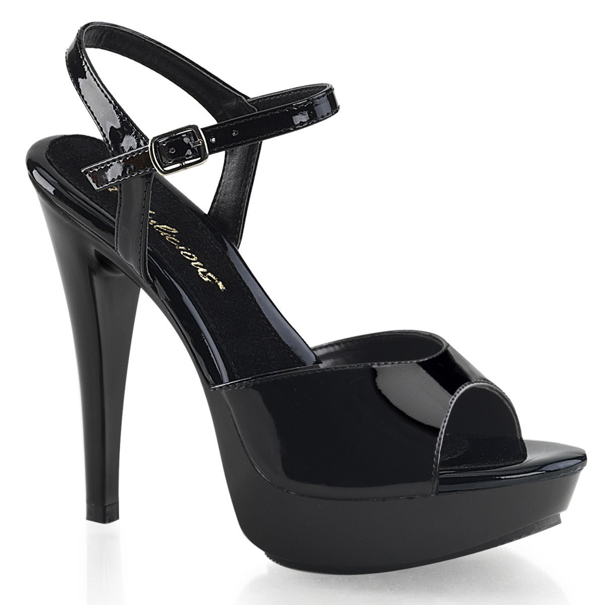 Fabulicious Cocktail-509 B/M - Shiny Black High-Heel Sandals
