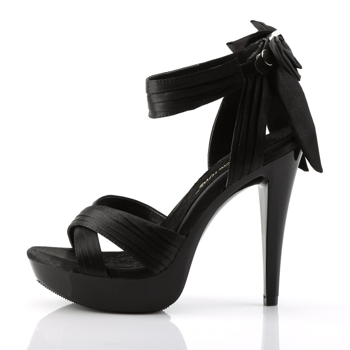 Fabulicious Cocktail-568 BSA/M - Black High-Heel Ankle Strap Heels