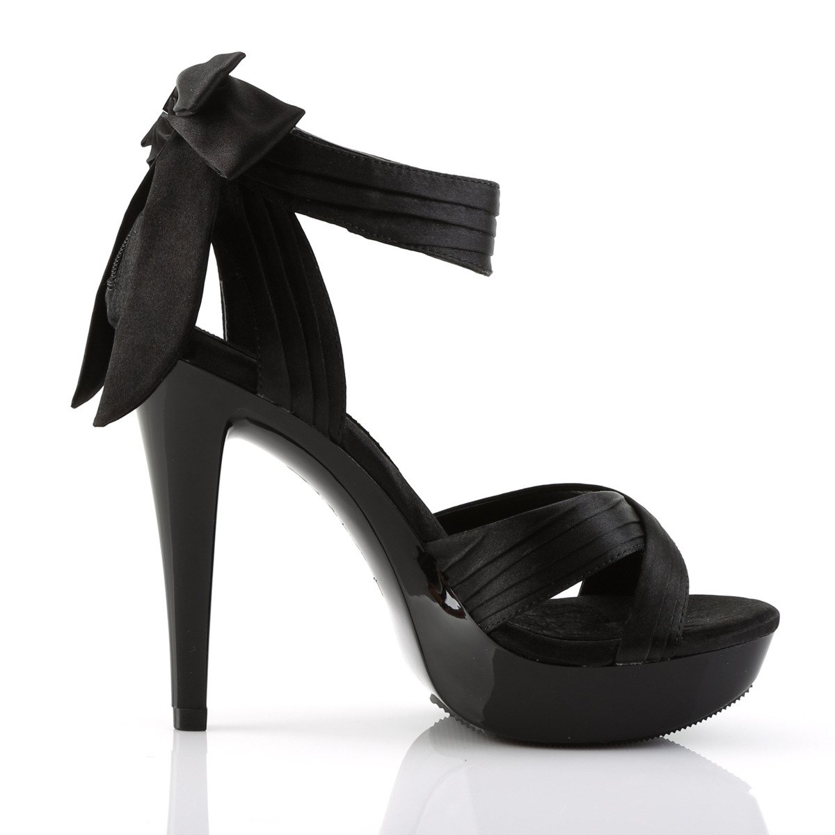 Fabulicious Cocktail-568 BSA/M - Black High-Heel Ankle Strap Heels