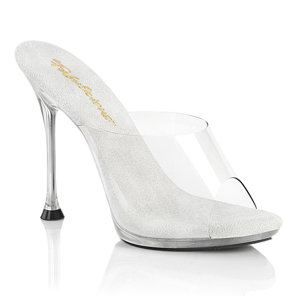 Fabulicious Cupid-401 C/M - Clear High-Heel Single Sole Slides