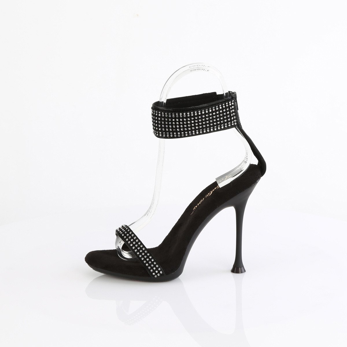 Fabulicious Cupid-440 BPU-RS/M - Black High-Heel Single Sole Ankle Strap Heels