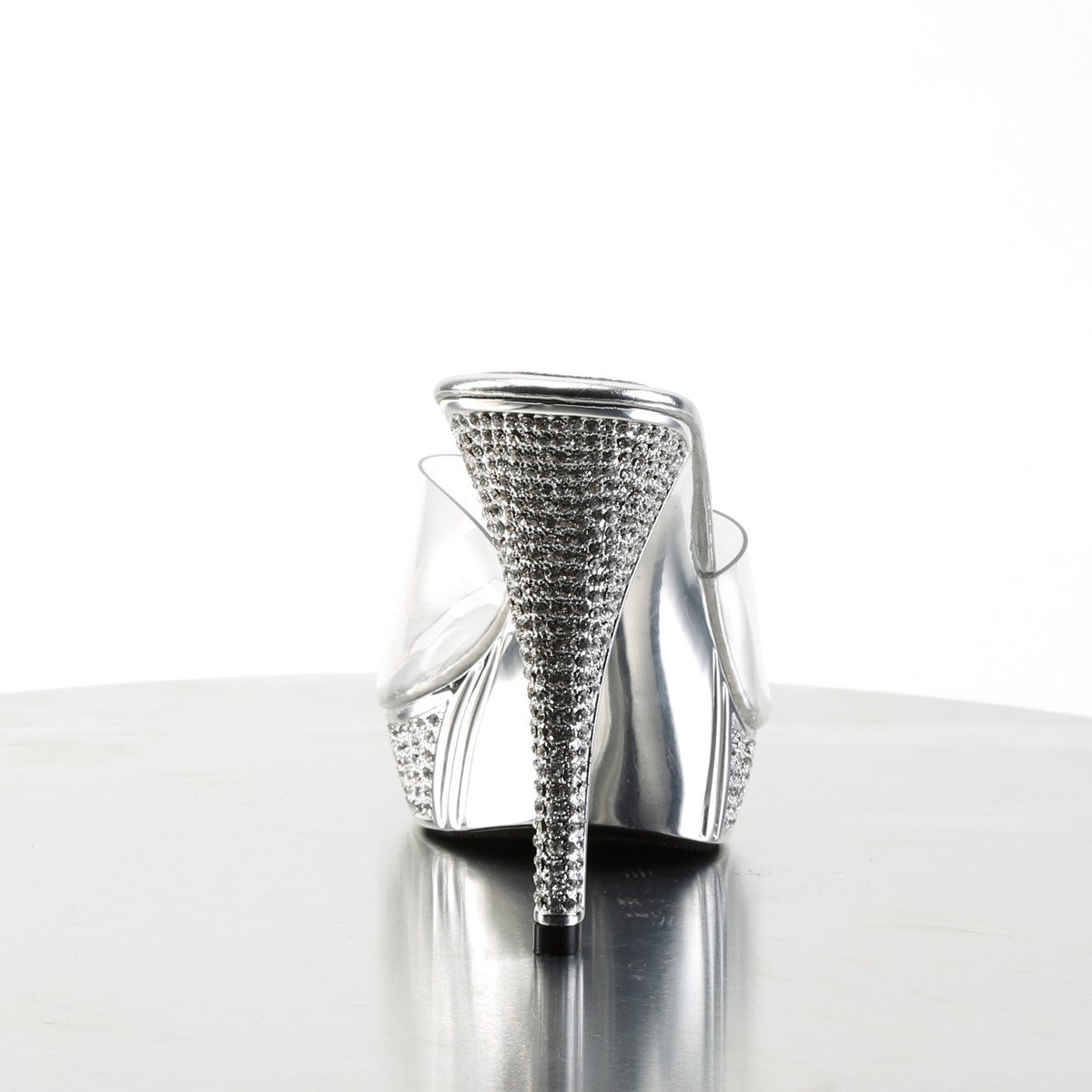 Fabulicious Elegant-401 C/SCH - Clear Heeled Slides