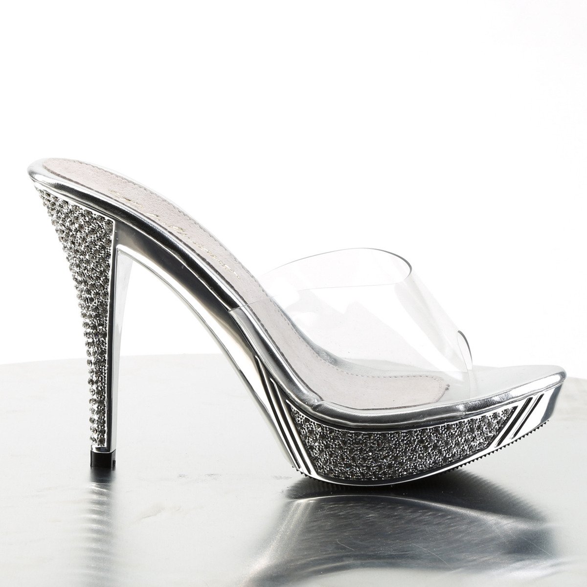 Fabulicious Elegant-401 C/SCH - Clear Heeled Slides